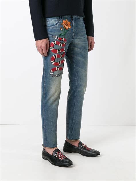 gucci snake pants cheap|gucci ripped jeans.